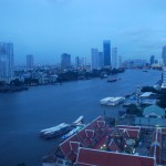 View of the Chao Phraya River from the Asiatique Ferris wheel.